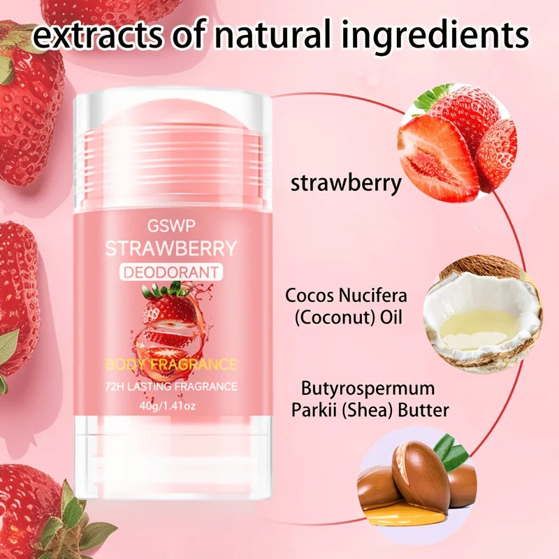 Tidesmit GSWP Strawberry Deodorant 40g/80g for underarms and neck to eliminate body odor.