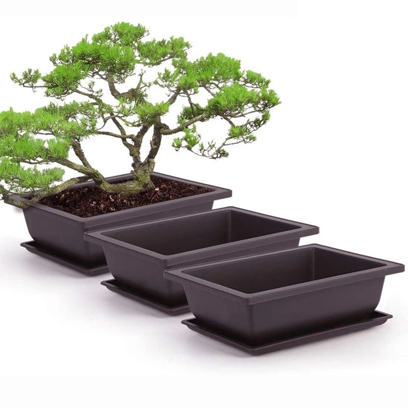 Garden Landscape Bonsai Tray Square Rectangular Flowerpot Succulent Plant Flowerpot Bonsai Pot Small Potted Gardening Supplies
