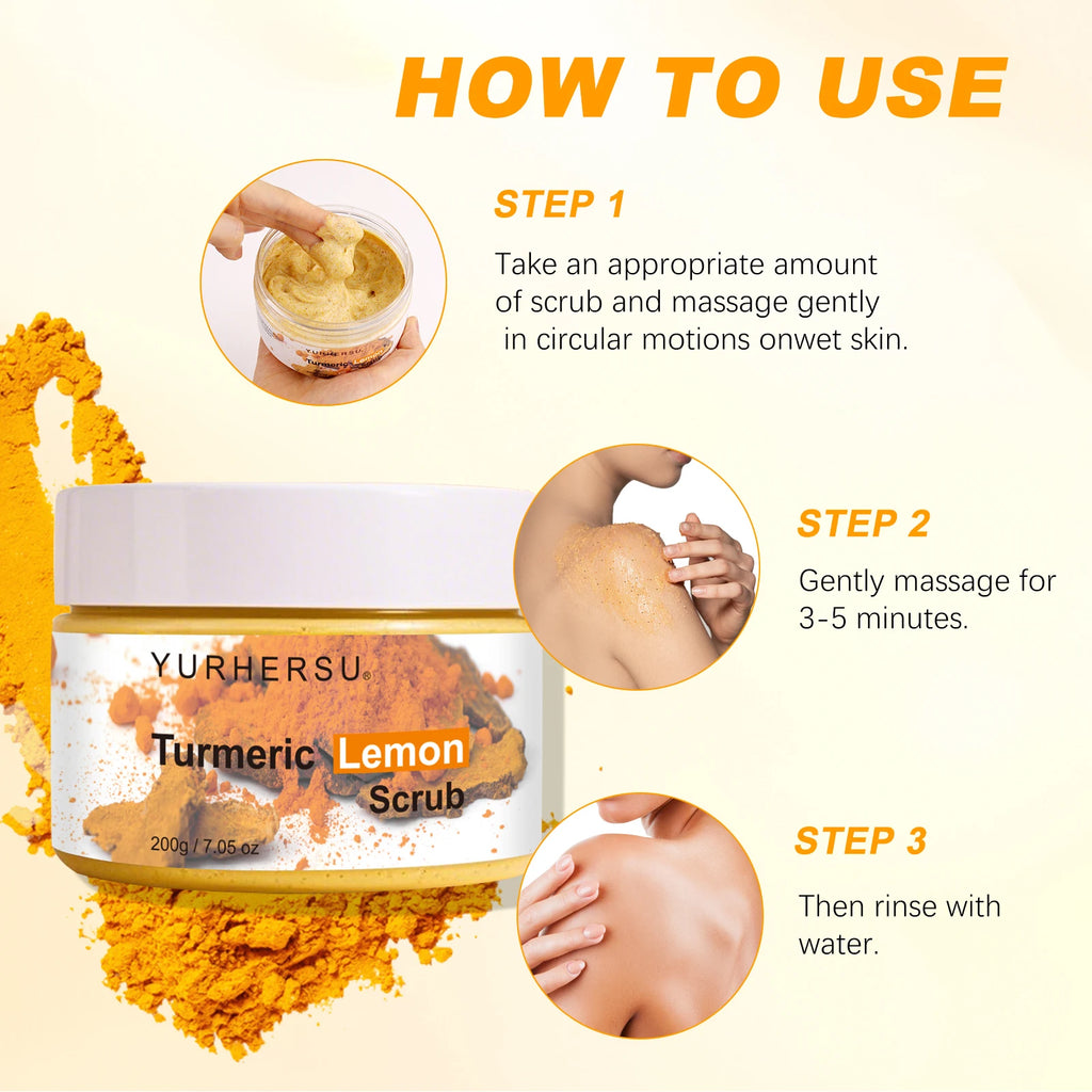 Turmeric Vitamin C Exfoliation scrub Moisturizing Collagen Hyaluronic Acid scrub Skin Care Cosmetics 200g