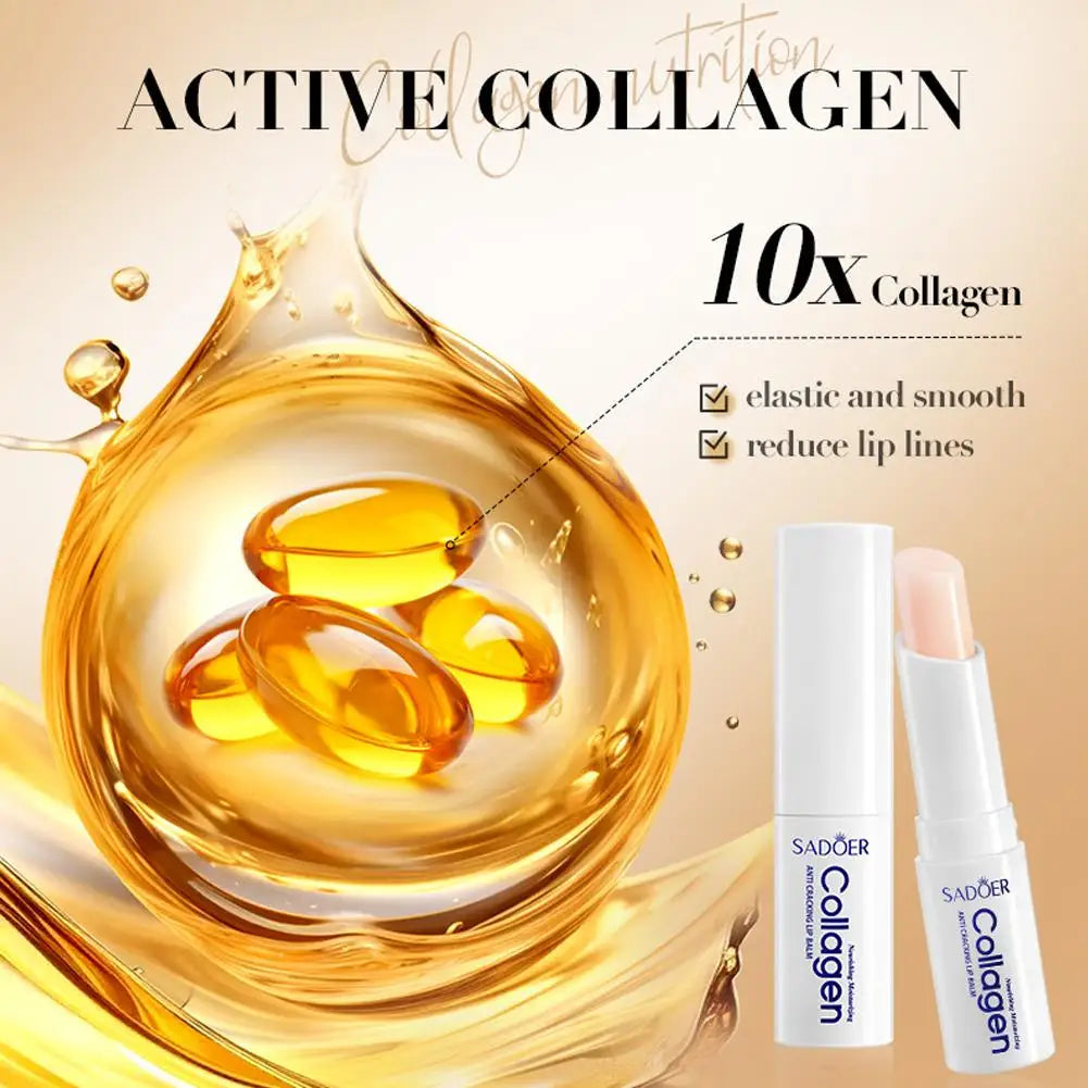 Collagen Lip Balm for Dry Lips - Deep Moisturizing Treatment by Tidesmit Lip Care Tidesmit