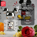 MINISO x Mickey Mouse floral EDP for women. 50ml perfume with Mickey-shaped cap, citrus, rose & wood notes. Luxury gift.