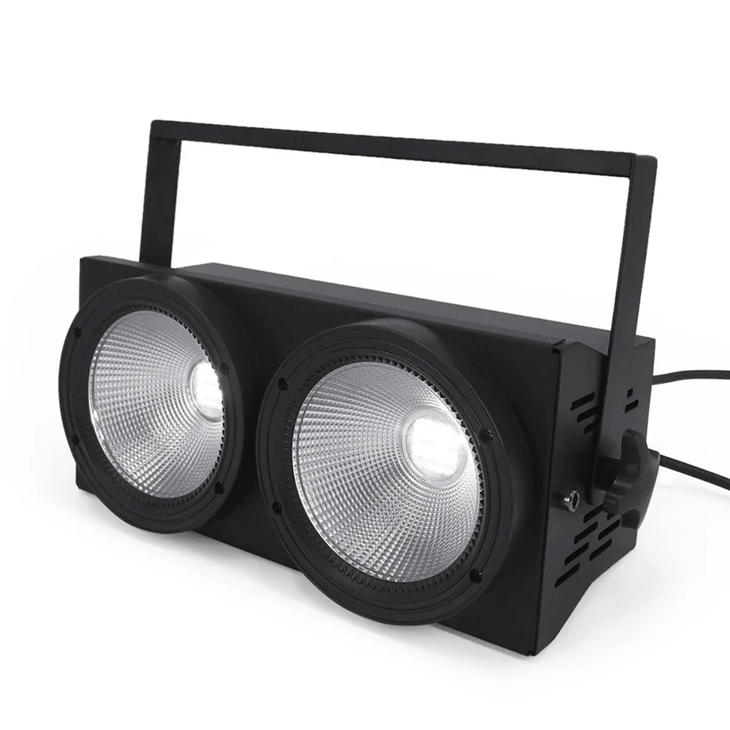 2pcs 200W LED Audience Blinder Lights 2Eye 2x100W Par Cob RGBWAUV 6in1 Strobe Wash Beam Stage Lighting Dj Disco