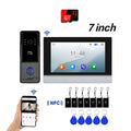 Tuya Wifi 7inch 4 Wires Video Doorbell HD Monitor RFID Metal IR Camera Visual Intercom Two-way Audio APP Unlock Video Door Phone
