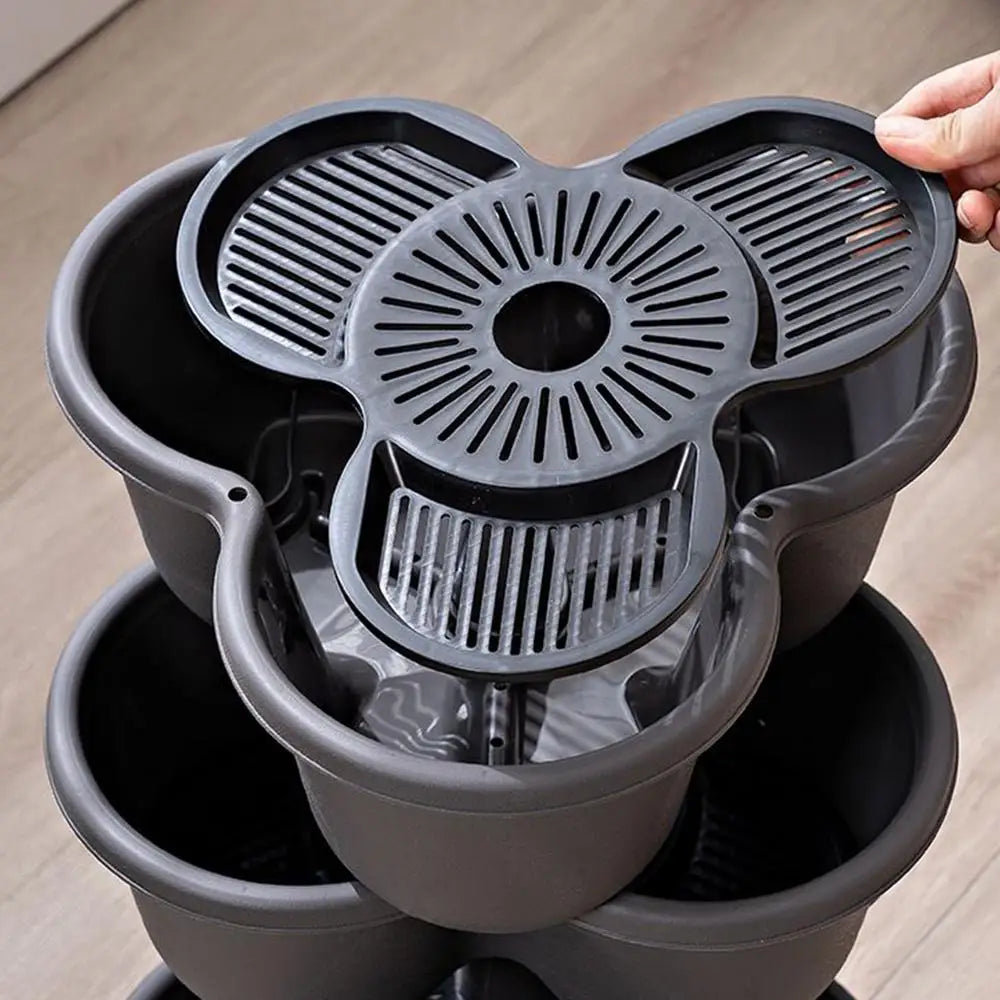 Strawberry Planter Tower 3 Tiers Vertical Tower Stackable Pot Stacking Garden Flower and Vegetable Planter for Home Garden
