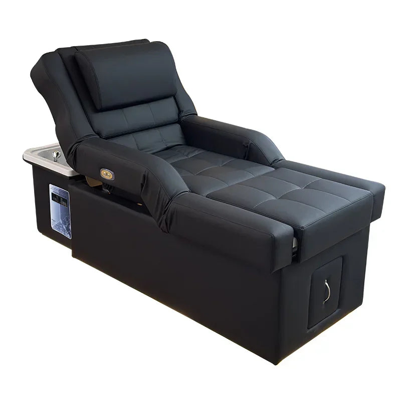 Massage Shampoo Bed with Back Lift - Professional Salon Spa Station Massage Chairs Black Tidesmit