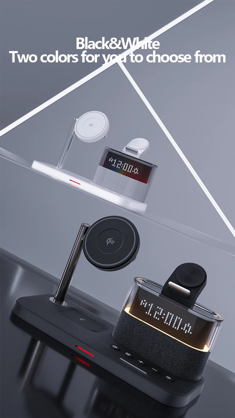 Qi2 Wireless Charger with Alarm Clock & RGB Light - Tidesmit Tidesmit
