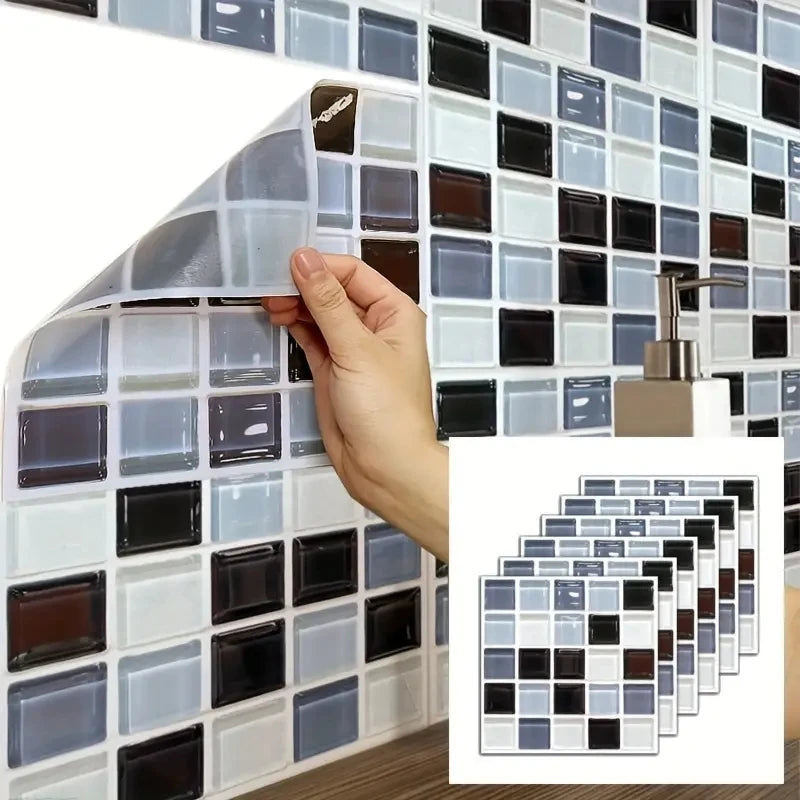 Self-Adhesive Marble Wall Tiles - Waterproof Stickers for Kitchen Backsplashes, Bathrooms, Living Rooms, Easy to Install and Rem