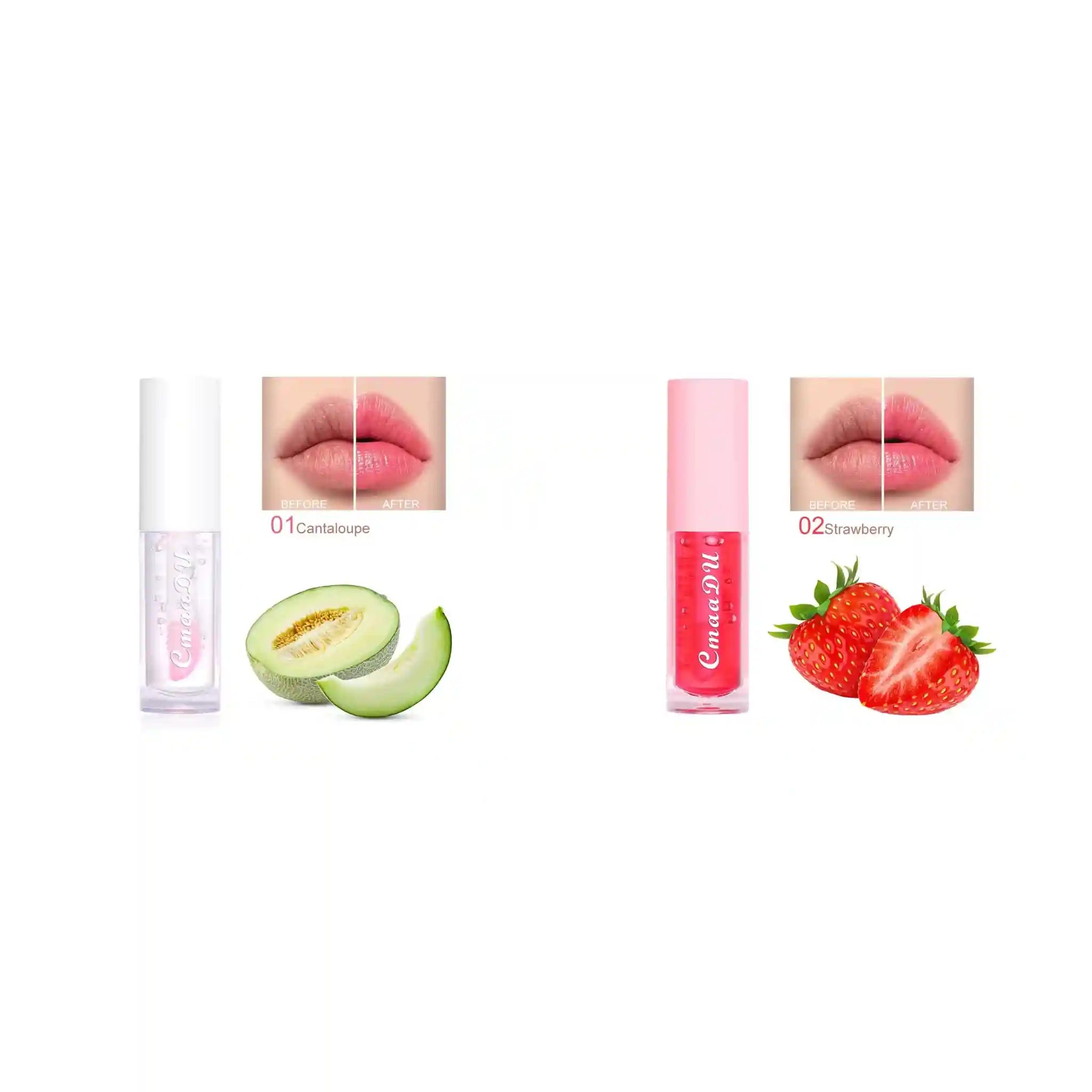 Moisturizing Fruit Lip Oil - Color Changing Hydrating Gloss Lip Care 01 02 Tidesmit
