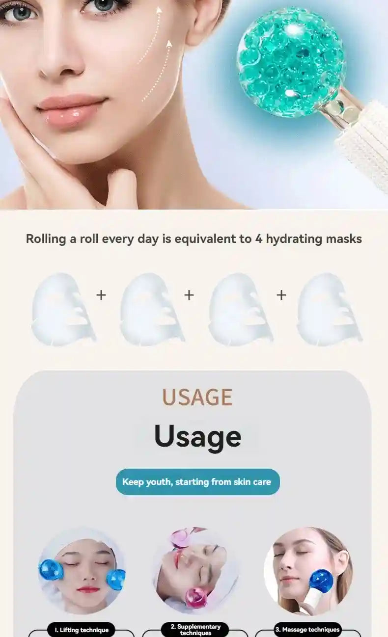 Ice Globes Cooling Facial Massage Roller - Professional Skin Care Eye Massage Instrument Tidesmit
