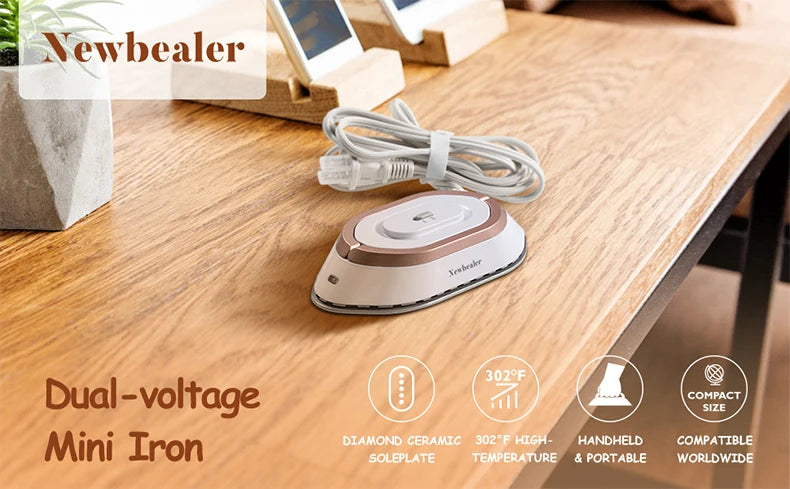 Tidesmit mini handheld travel iron showing compact lightweight dry heat press design for laundry and travel use