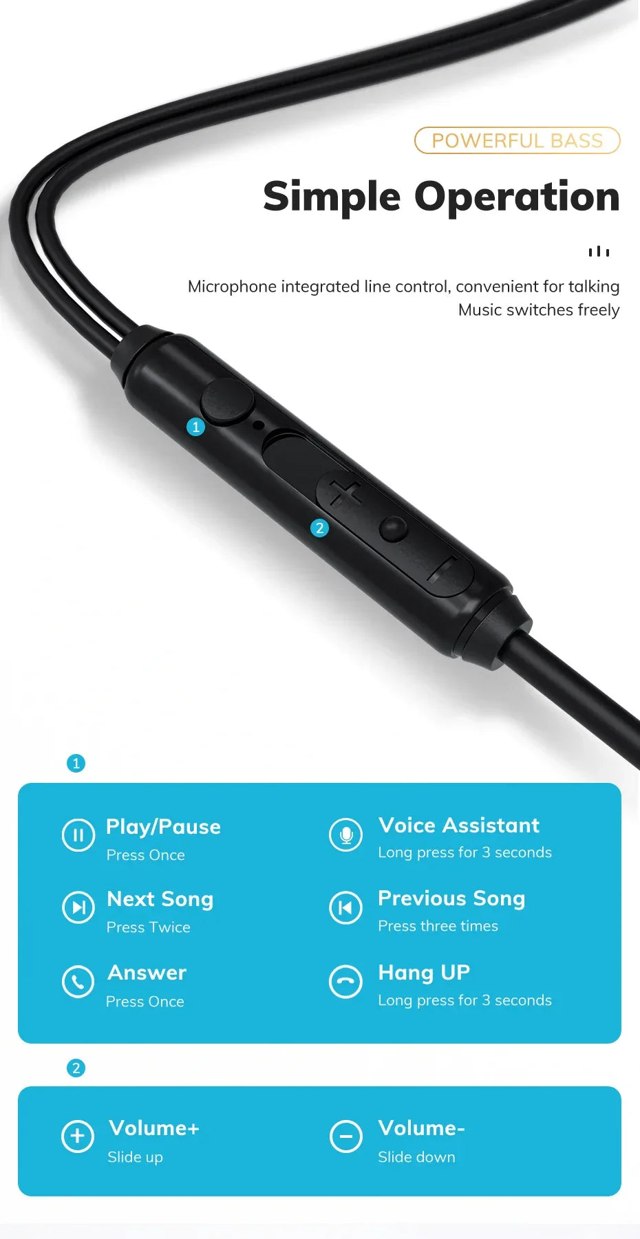 Wired In-Ear Headphones with Mic HiFi Sound by Tidesmit Tidesmit