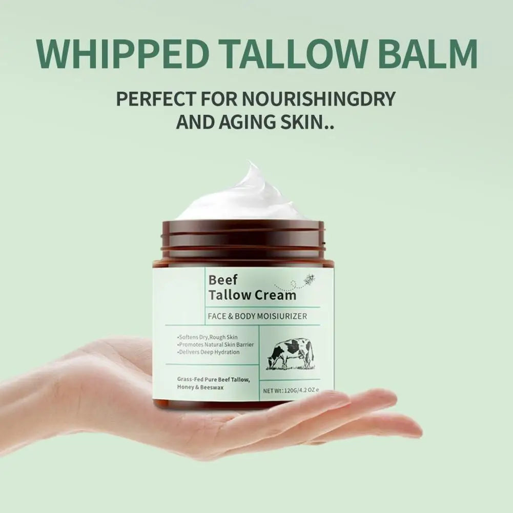 2PCS Beef Tallow Honey Moisturizer Cream Brightening Rejuvenation Nourishing Hydrating Redness Repair Pore Women Cosmetics 120g