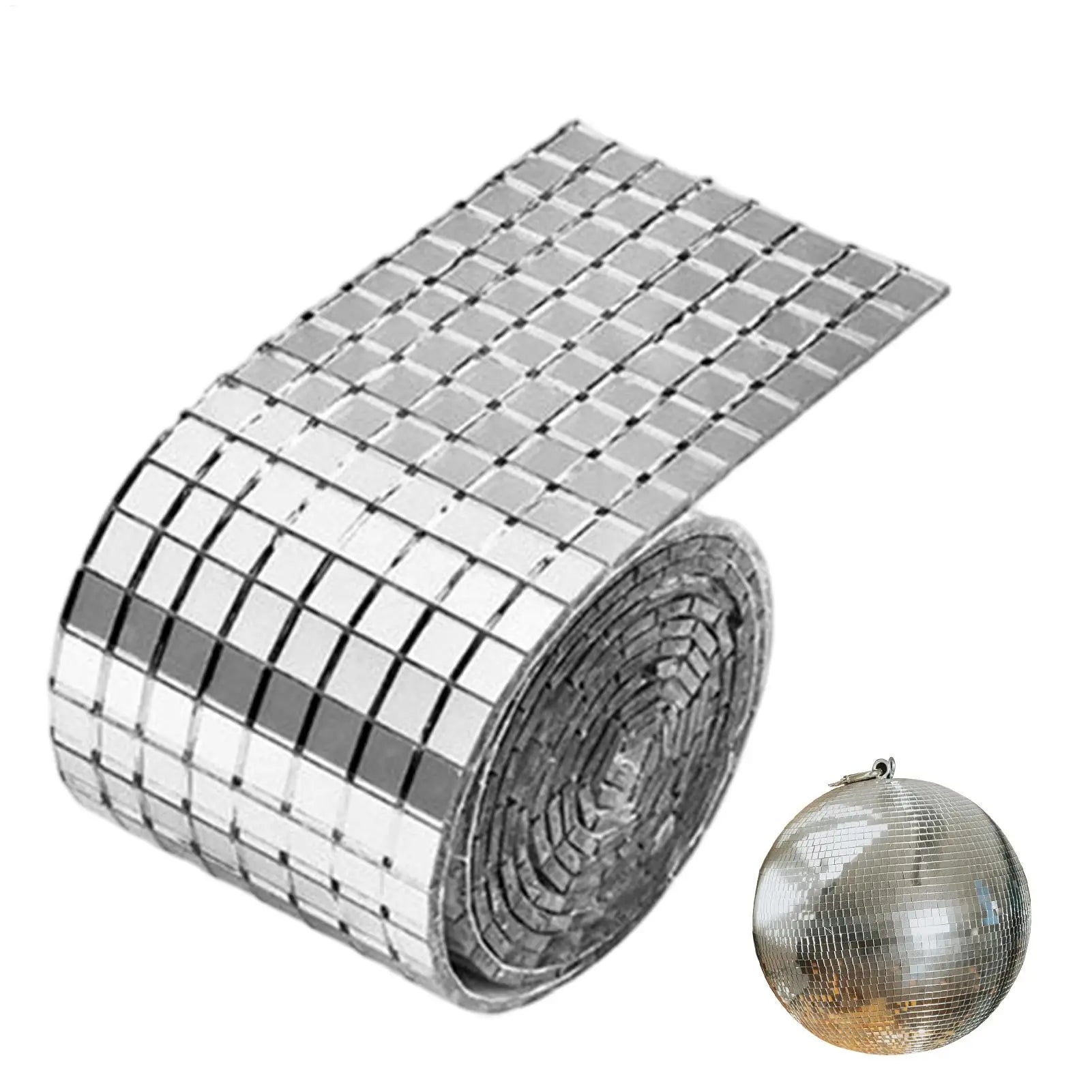 Disco Ball Tiles 1600Pieces 5mm Self Adhesive Square Mosaic Mirror Glass Stickers Home Wall Kitchen Party Decor