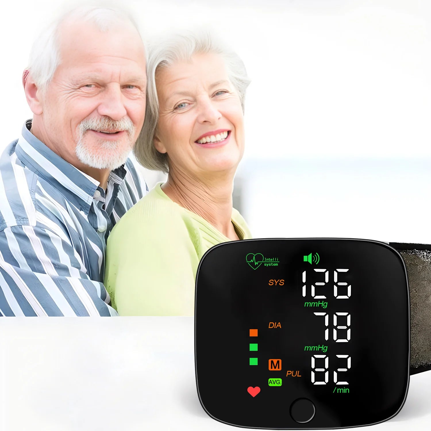Touch Screen LED Rechargeable Wrist Blood Pressure Monitor English Voice Broadcast Tonometer BP Monitor Pulse