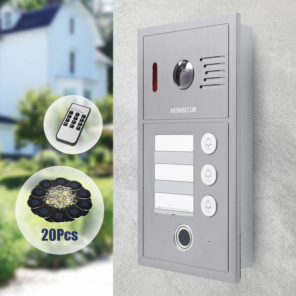 HOMSECUR B19CF-H Doorbell Camera Fingerprint RFID Access For HDK Video Door Phone System 3 Families