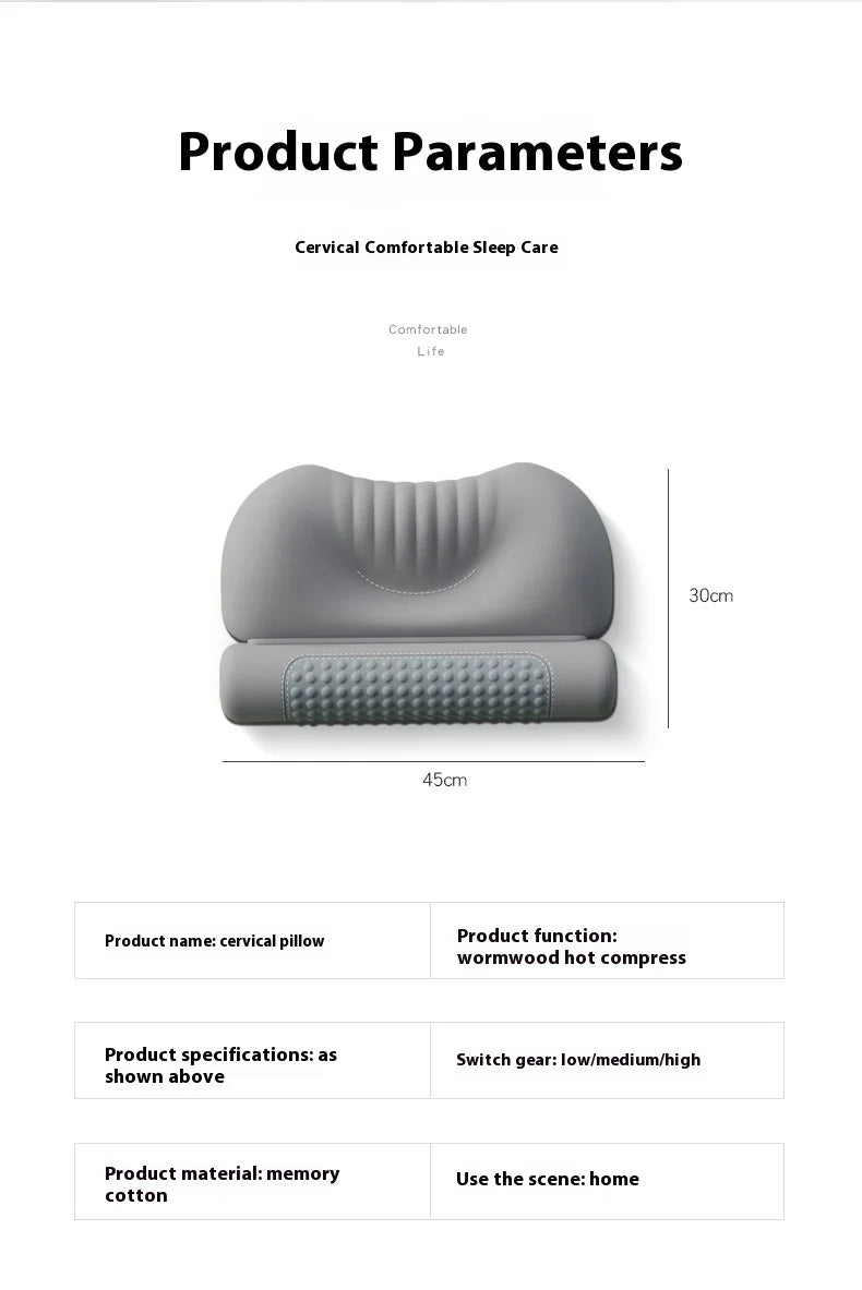 Wormwood Heating Cervical Pillow | Portable Electric Muscle Massager Massage Cushion Tidesmit