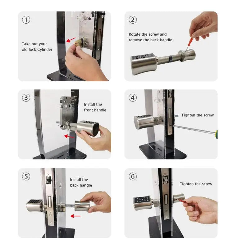 Rechargeable Smart Europe Cylinder Password RFID Card Key Digital Electric Ttlock APP Smart Door Lock Cylinder