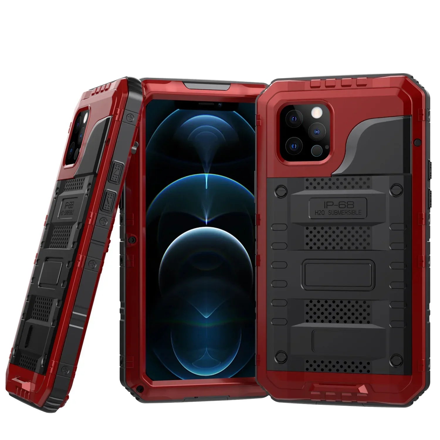 iPhone Shock-Absorbing Metal Case with Integrated Screen Guard b Tidesmit
