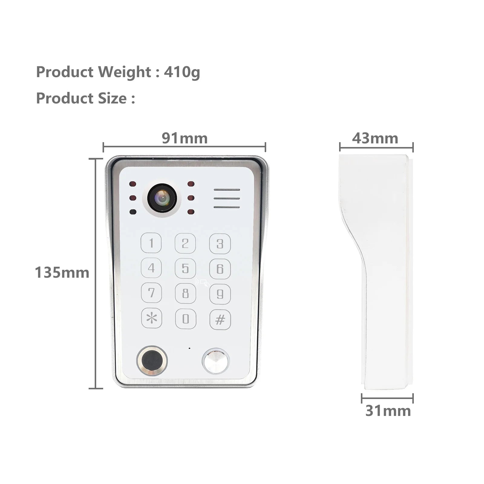 ANJIELO Fingerprint IC Card Password 3in1 Unlock Doorbell Video Intercom for Home 1080P 148° Wide View  4-wired System