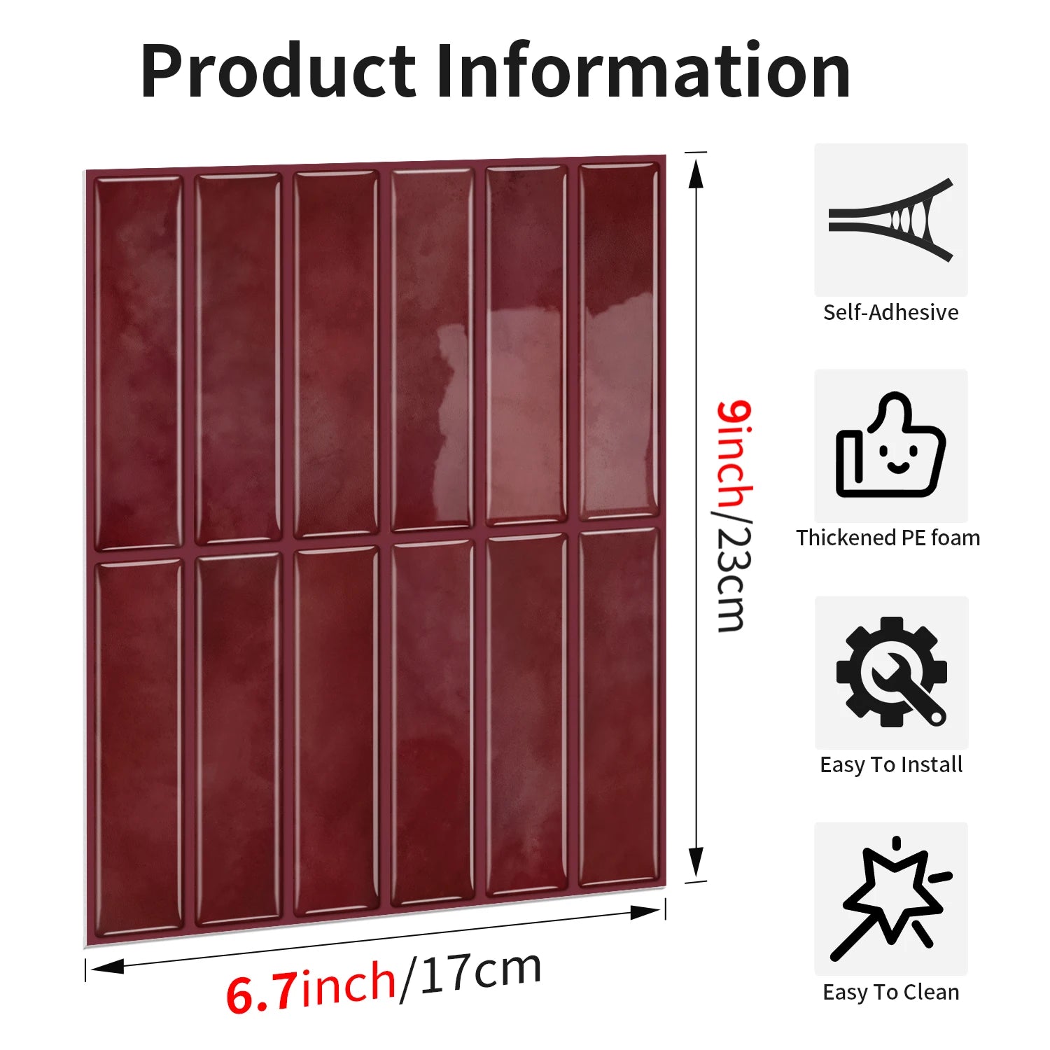 Self-adhesive tile decals, peel-and-stick tile stickers, splash-proof wall decor for kitchens and bathrooms, bedroom decor