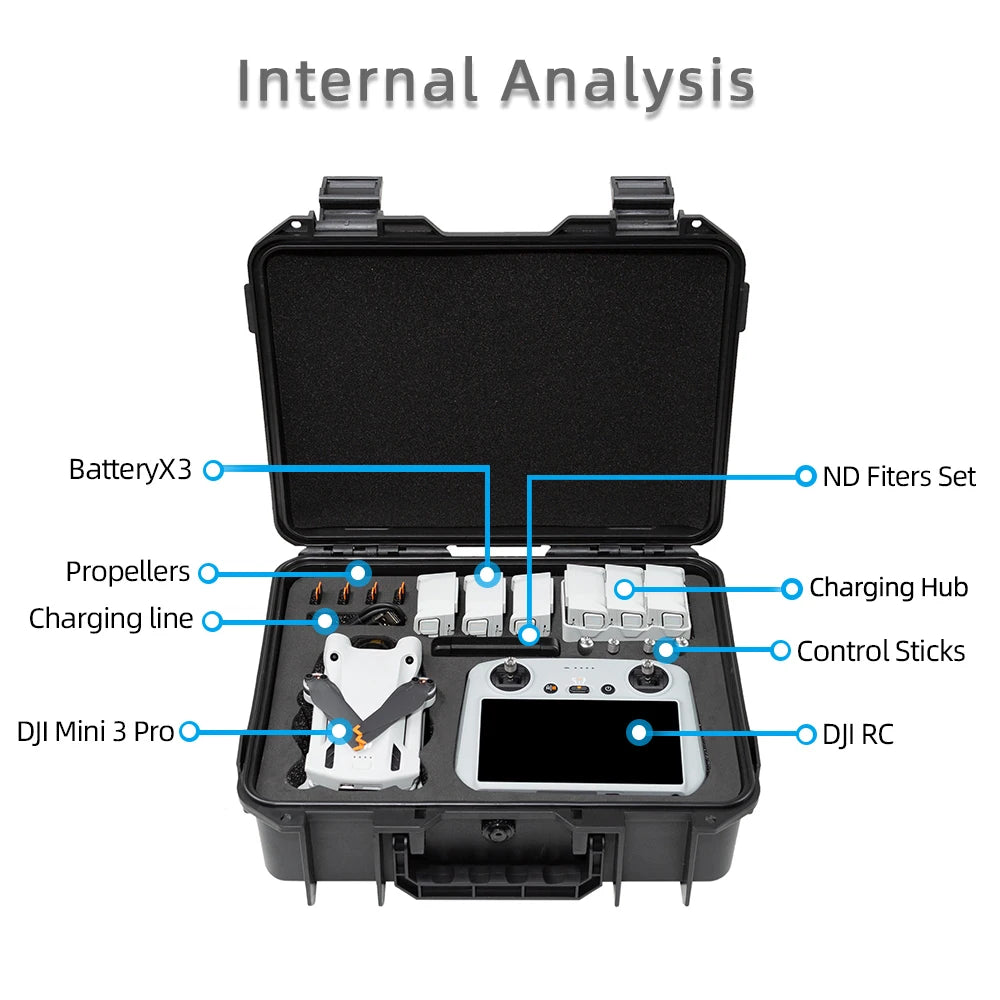 DJI Mini 3 Pro Hard Case - Waterproof Protective Storage Box Tidesmit