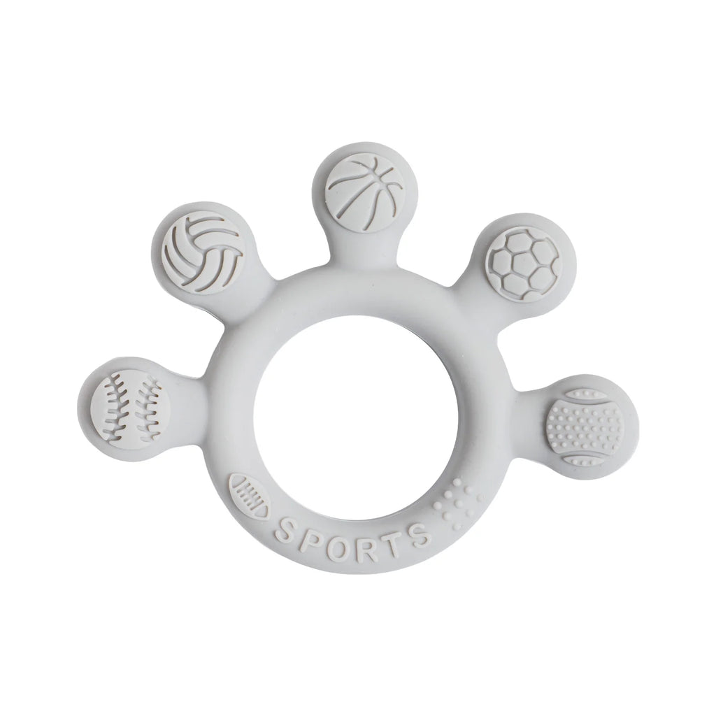 Baby Silicone Teether Toys,Perfect for Teething Toys 0-3-6 Months and Shower Gifts, BPA-Free, Ergonomic Dinosaur Wood Design.