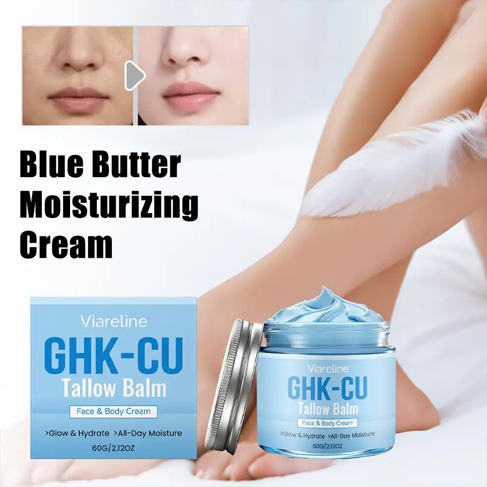 GHK CU Copper Peptide Manuka Honey Tallow Balm Deep Moisturizing Nourishing Blue Cream For Face Body Mature Skin Repair