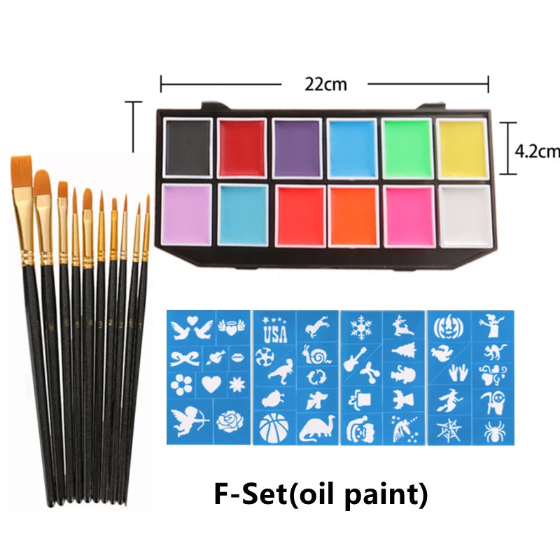 Tidesmit 12 color water-soluble face and body paint rainbow palette for cosplay Halloween makeup texture detail view