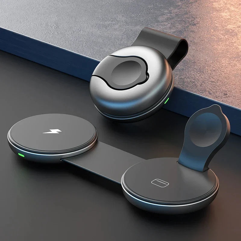 3-in-1 Wireless Charger | Qi Certified Foldable MagSafe Dock YW10 Tidesmit