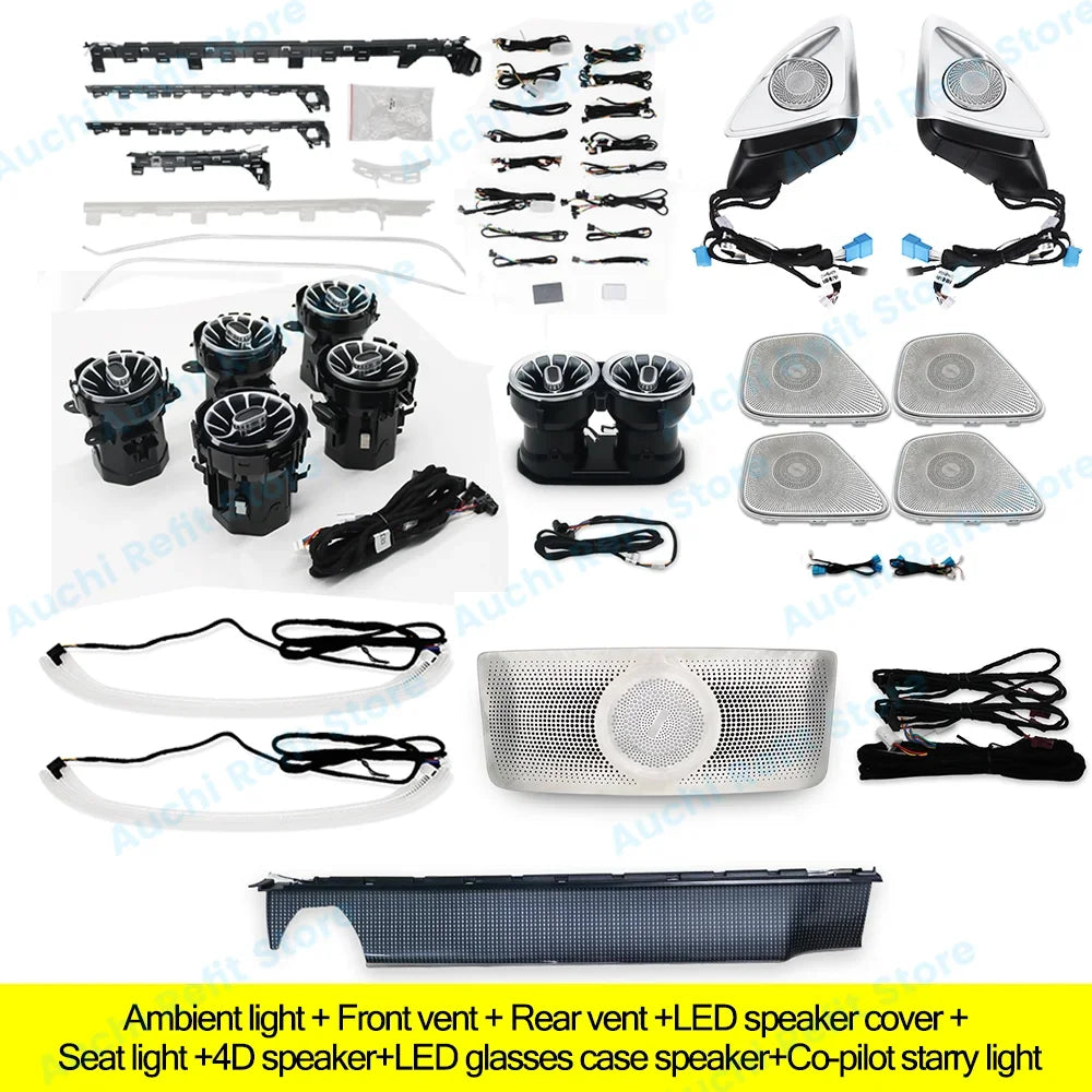 Mercedes Benz 64 Color RGB LED Ambient Air Vent Interior Upgrade Kit W177 Suit 7 CN Tidesmit