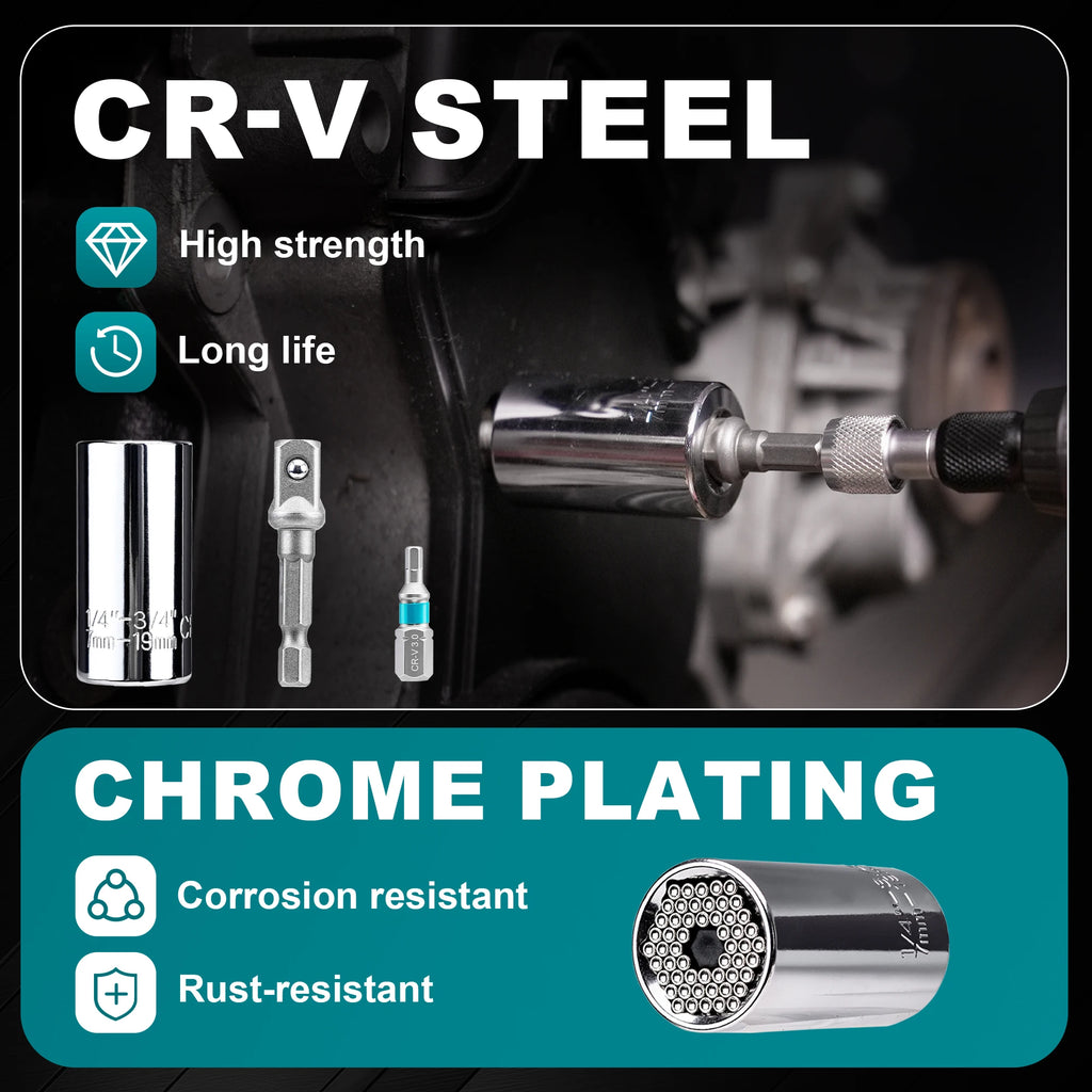 LIBRATON 24PCS Universal Socket & Ratchet T-Handle Screwdriver Bit Set Socket Adapter Magnetic Ratcheting Handle for DIY Repair