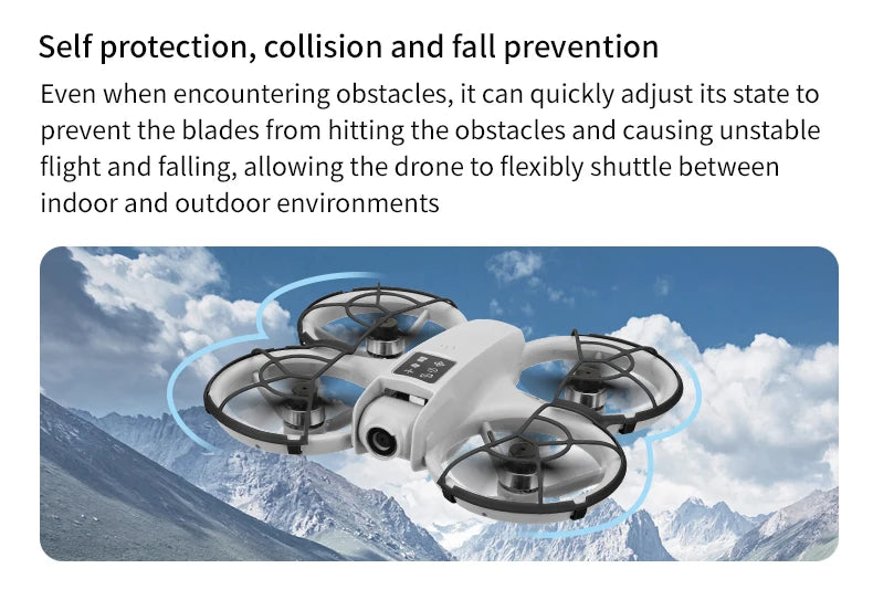 Foldable Camera Drone with HD FPV and Obstacle Avoidance - Gray Tidesmit