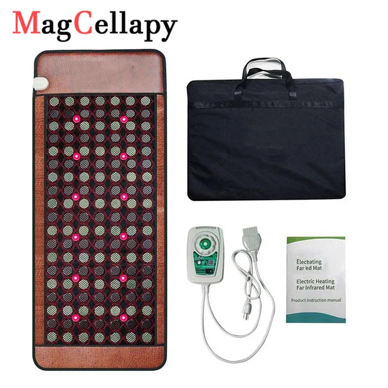 PEMF Therapy Mat with Infrared Heat - Deep Tissue Jade Germanium Pad Massage Cushion Tidesmit