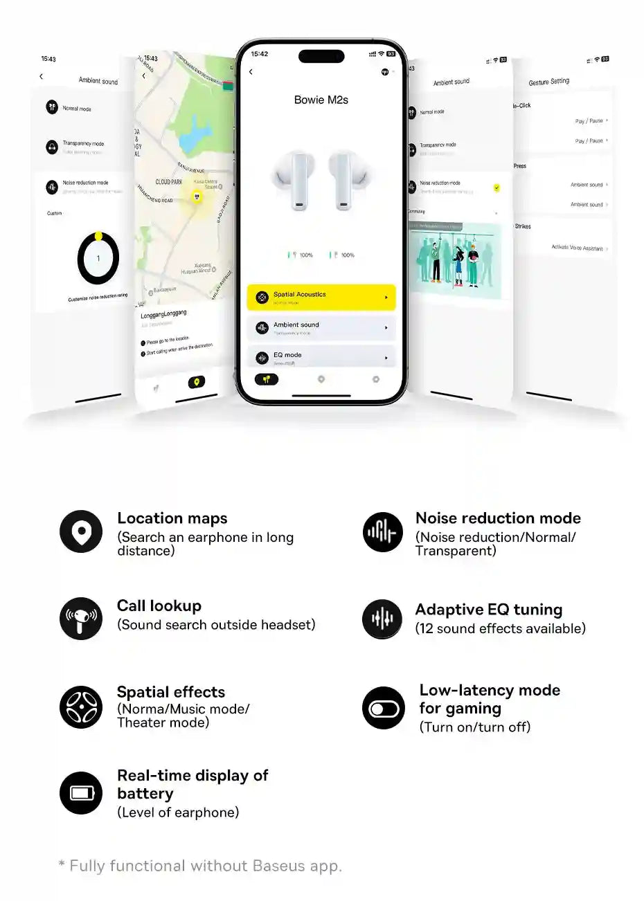 M2s Active Noise Cancelling Wireless Earbuds Bluetooth 5.3 Tidesmit