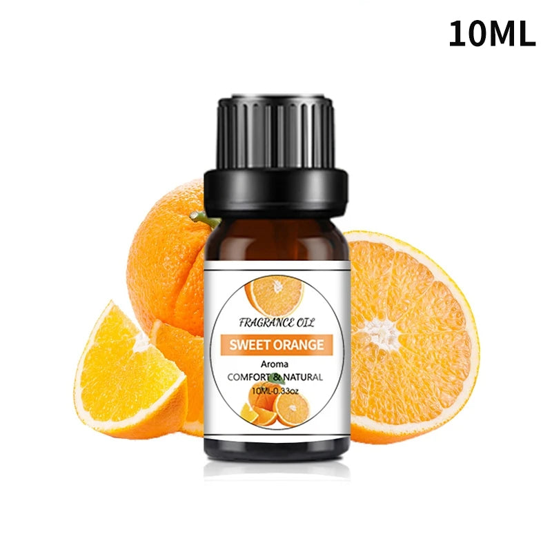 10ML Cherry Strawberry Lavender Jasmine Rose Vanilla Essential Oils for Diffuser, Humidifier, Massage, Candle, Soap Making