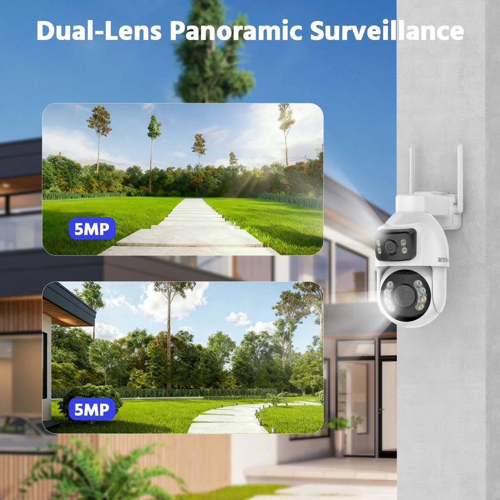 ANNKE WCD1012 10MP Dual-Lens PTZ Security Camera 12X Zoom Wifi Camera AI Human Tracking 1/2/4 PCS 2.4G Wireless Camera Outdoor