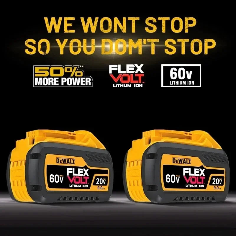 DeWALT 100% Original Battery 20V/60V 6Ah 9Ah MAX FlexVolt for DCB606 DCB205 DCB206 DCB209 DCB182 Power Tool with Charger