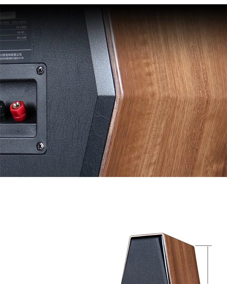 6.5 Inch Passive Hifi Bookshelf Speaker Home Audiophile Two Way Wooden Monitor Speaker Stereo 100w Output Power 4 Ohm Impedance
