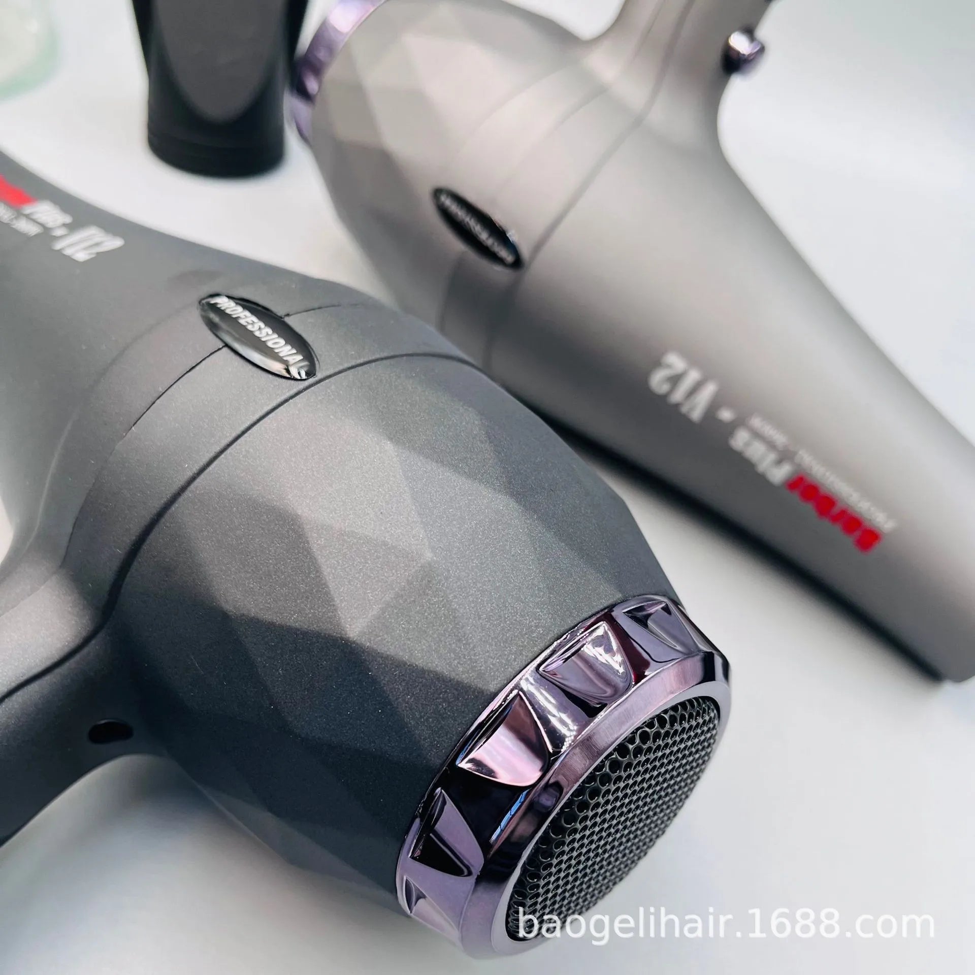 2600W professional hair dryer with diamond-textured finish, ionic technology, and salon-grade nozzle attachments.