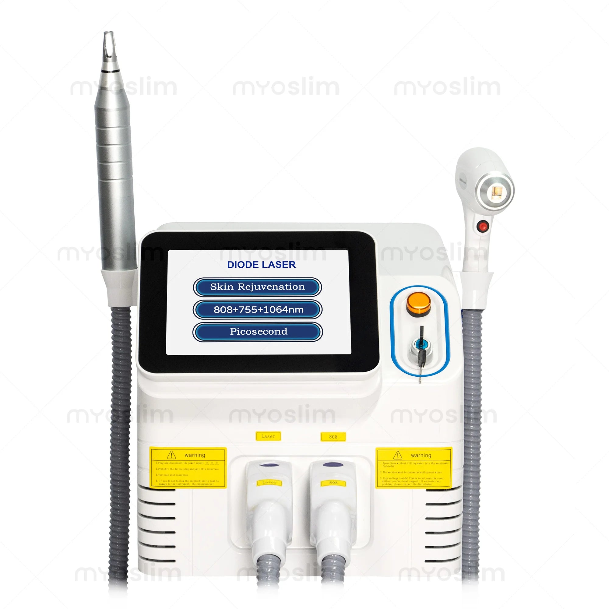 Tidesmit 2-in-1 Diode and Picosecond laser machine for precision hair, tattoo, and mole removal skin rejuvenation.