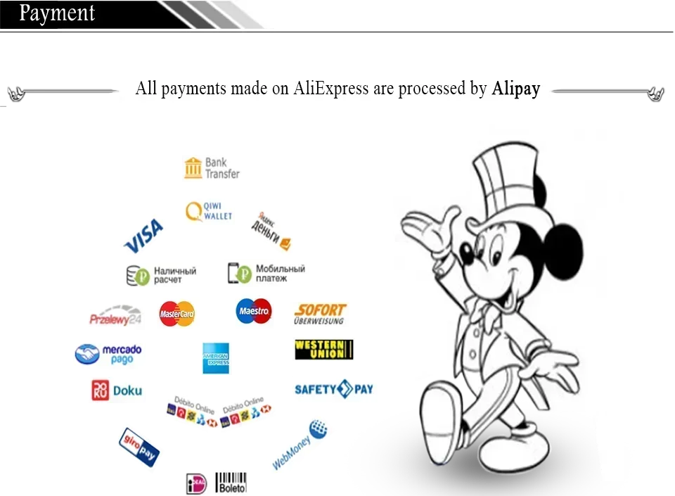 Drip irrigation shut-off valve payment methods banner with cartoon character