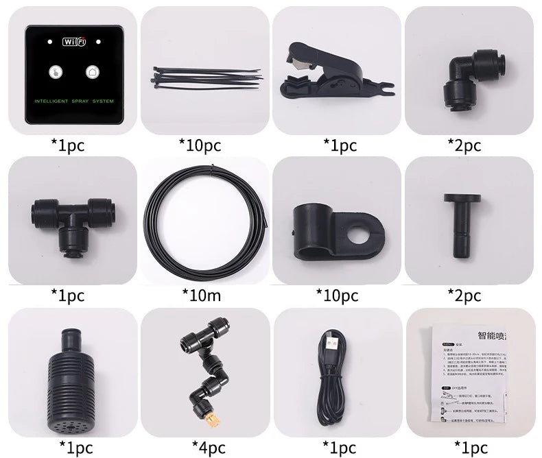 Rainforest Sprayer WiFi Control Automatic Mist Rainforest Timing Spray System Kit Irrigation Timer Reptile Sprayer Humidifier