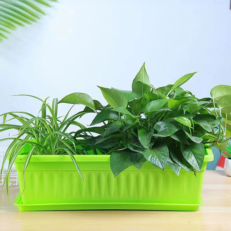 【ZYAA-1】1Set Plastic Vegetable Planters Rectangular Flowerpots For Balcony Indoor Gardening Breathable Plants Pots Garden Tools