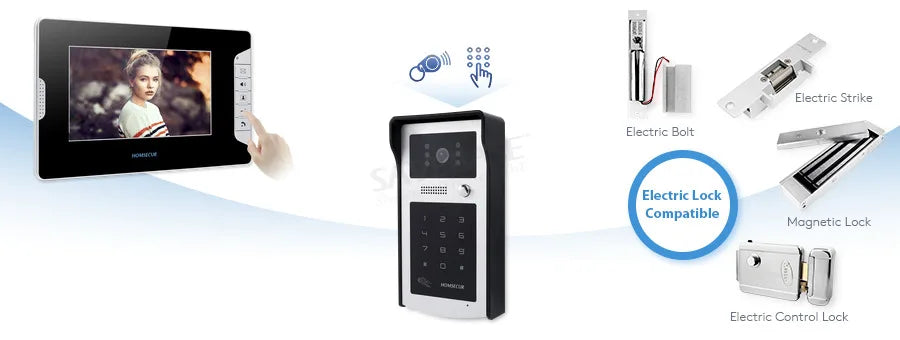 Modern 7" Monitor Video Intercom Doorbell System 2-Way Audio IR Night Vision Camera Security Monitor 1-to-1 Kit for Apartment