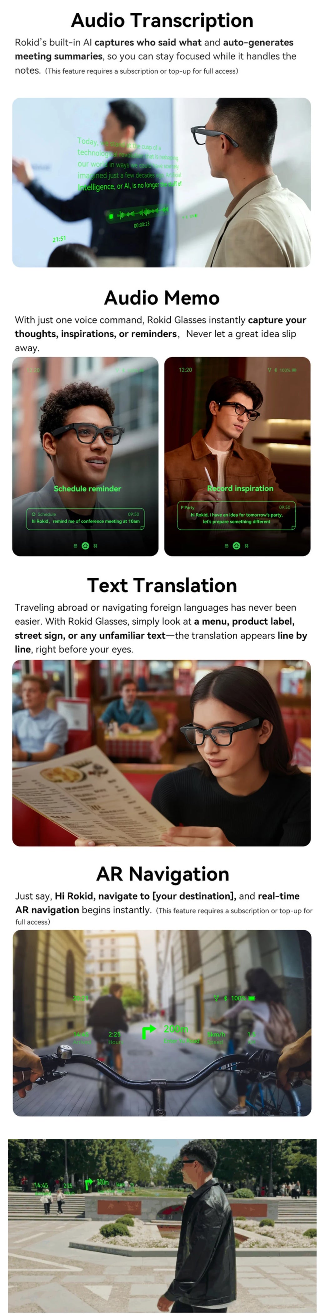Rokid Smart Glasses: Dual-Eye Augmented Reality & Live Translation - Black Tidesmit
