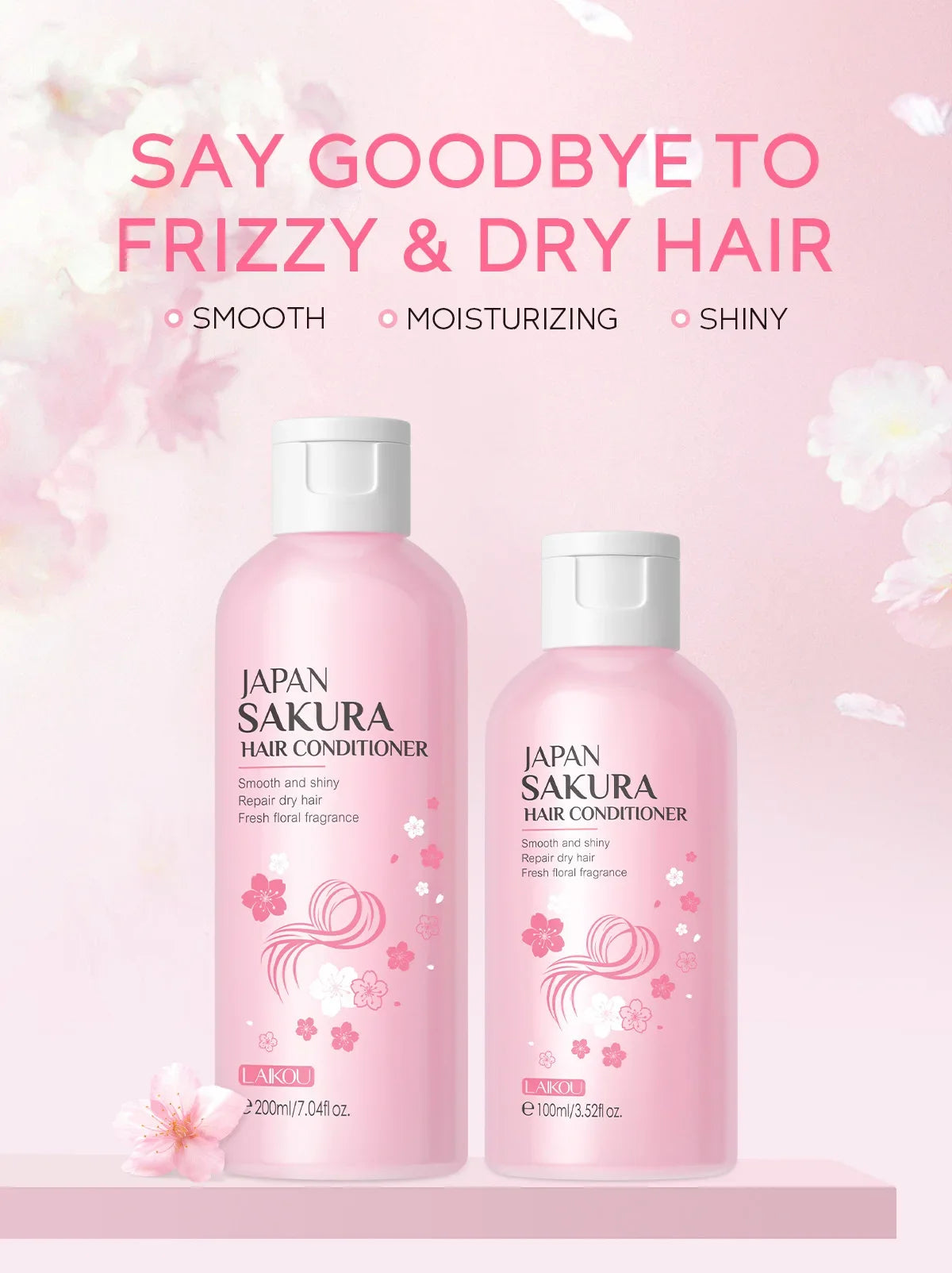 LAIKOU Sakura Shampoo And Hair Conditioner Cherry Blossom Nourishing Repair Dry Hair Smooth Anti Frizz Moisturizing Hair Care