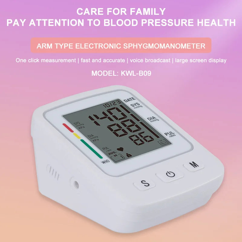 Digital Upper Arm Blood Pressure Monitor With Voice Upper Arm Sphygmomanometer