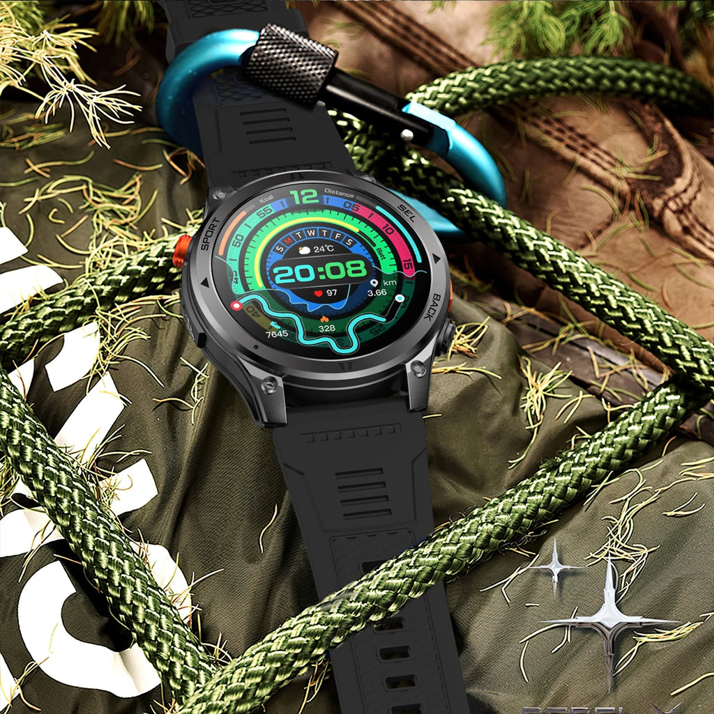 LIGE New Global Hiking Smart Watch 1.46''HD Screen 530mAh Battery GPS Path Track Outdoor Sport Fitness Waterproof Smartwatch Men
