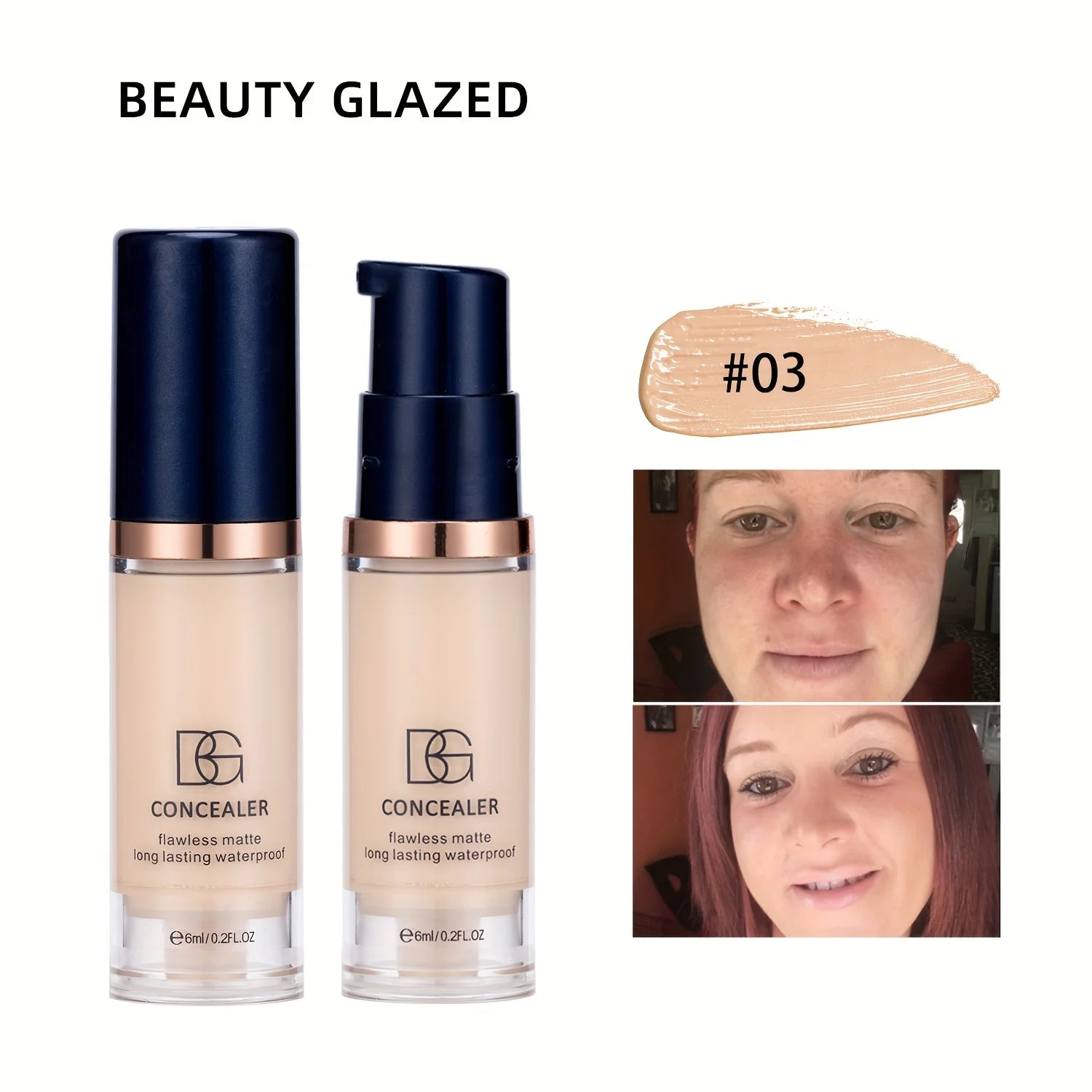 Tidesmit mini matte concealer and full coverage liquid foundation swatch showing waterproof long-lasting texture