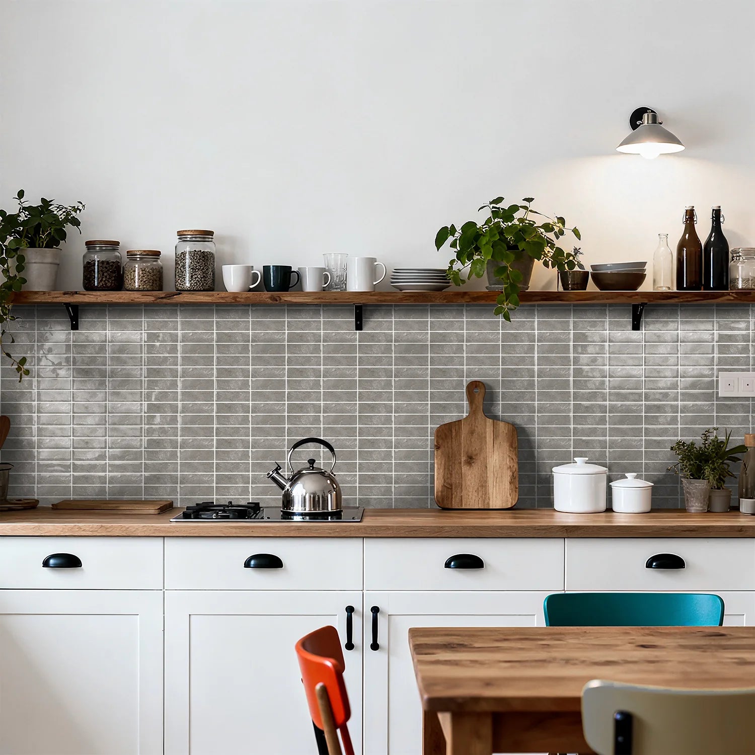 Grey Marble 3D Self Adhesive Wall Tile Stickers 30×15cm Waterproof Peel Stick Backsplash Tiles for Kitchen Bathroom Decor